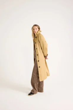 Balzac Paris Trench Alma Beige et léopard café Best Sale