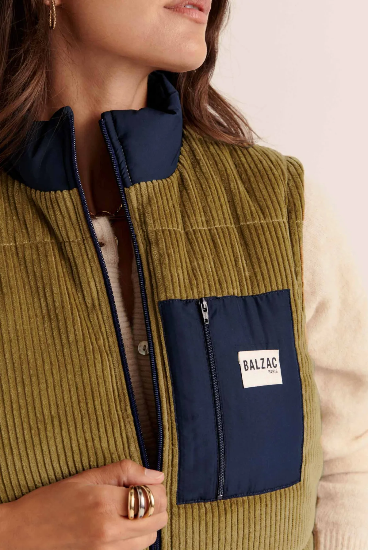 Balzac Paris Veste Banquise vert mousse Vert mousse et léopard Clearance
