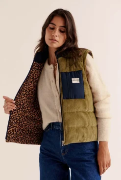 Balzac Paris Veste Banquise vert mousse Vert mousse et léopard Clearance