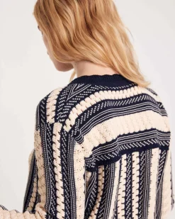 Balzac Paris Veste Constanza Rayé bleu et blanc Shop