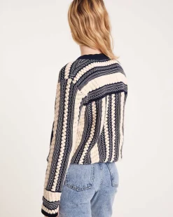 Balzac Paris Veste Constanza Rayé bleu et blanc Shop