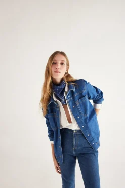Balzac Paris Veste Manoa jean Bleu midi Shop