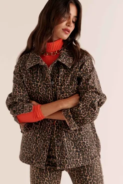 Balzac Paris Veste Marais Léopard café Best Sale